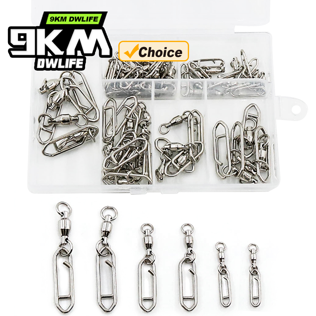 Fishing Lure Making Kit - 9KM Fishing Swivel Snap Kit 50pcs
