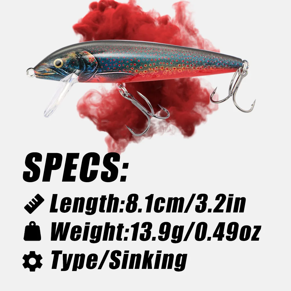 B&U 80mm Sinking Minnow Wobbli - Fishing Lure Swimbait recension och pris