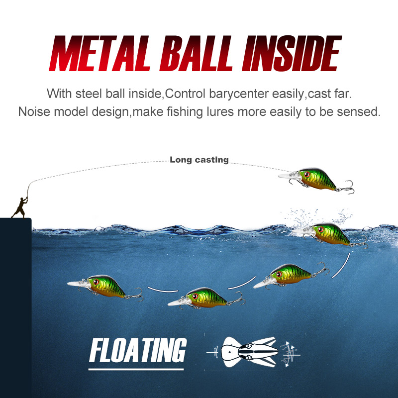 NOEBY 45mm 8g Crankbaits Fishi - Fishing Lure Crankbait recension och pris